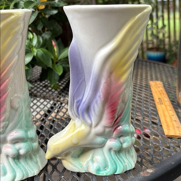 Colorful Ceramic bird wall pockets - Picture 8 of 13